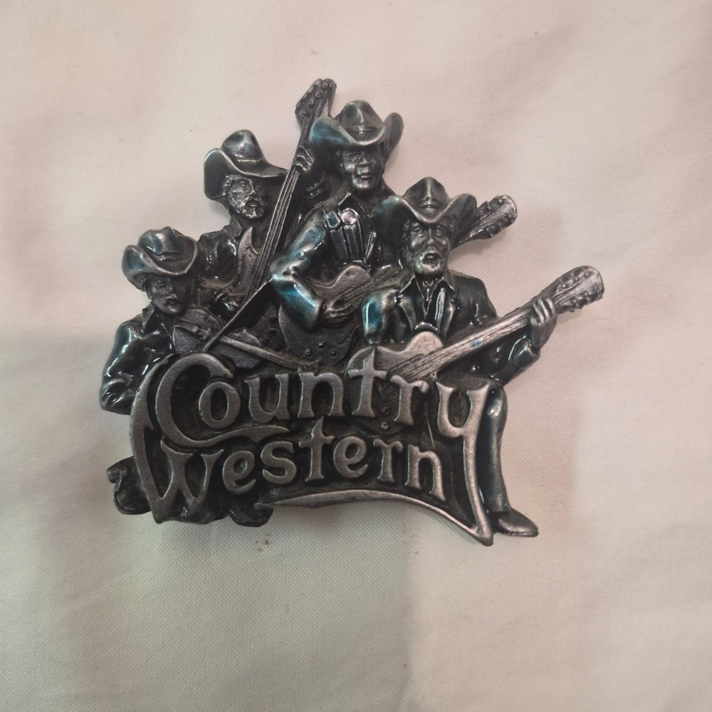 Vintage 1981 Bergamot Brass Works Country Western Band Belt Buckle USA Made